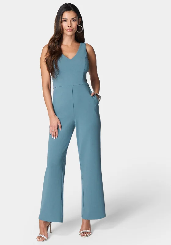 women's jumpsuits with neon colorsV Neck Core Jumpsuit