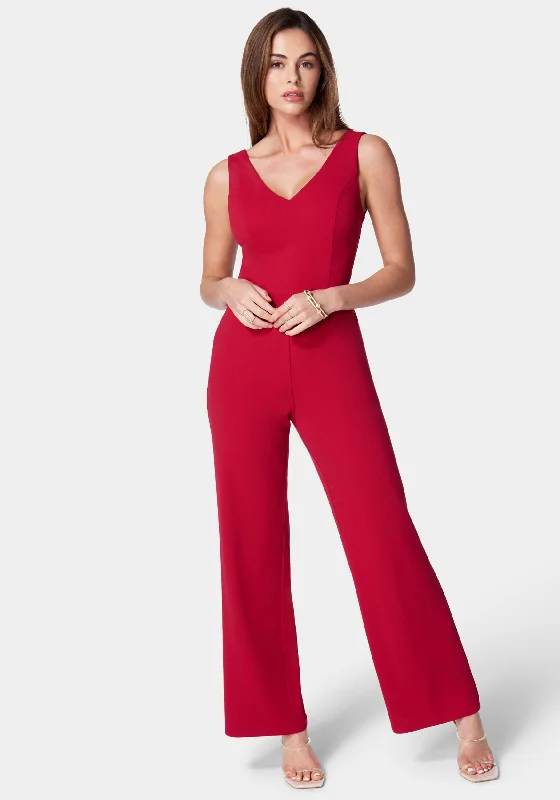 women's jumpsuits for statement fashionV Neck Core Jumpsuit