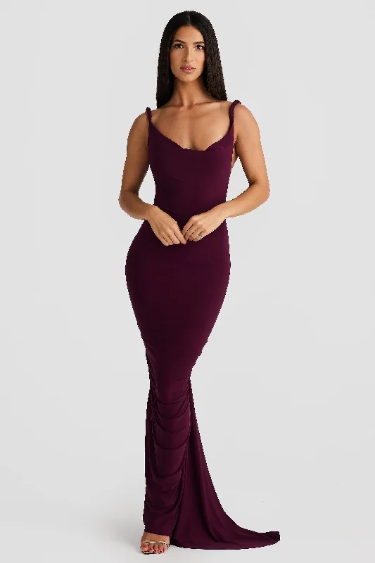 women's lace-up dressesYelena Gown - Mulberry