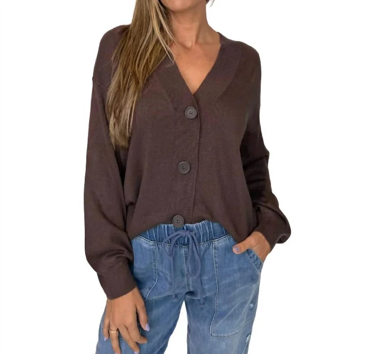 Cashmere SweatersCarmella Cardigan In Chocolate