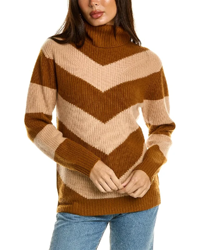 Flannel-Lined SweatersMagaschoni Mock Neck Mitered Rib Cashmere Sweater