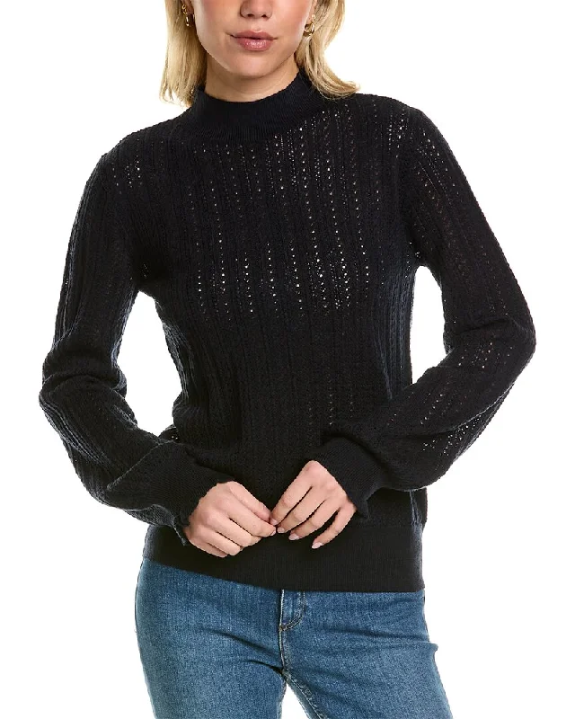 Crewneck SweatersMT by Madeleine Thompson Balloon Sleeve Wool-Blend Top