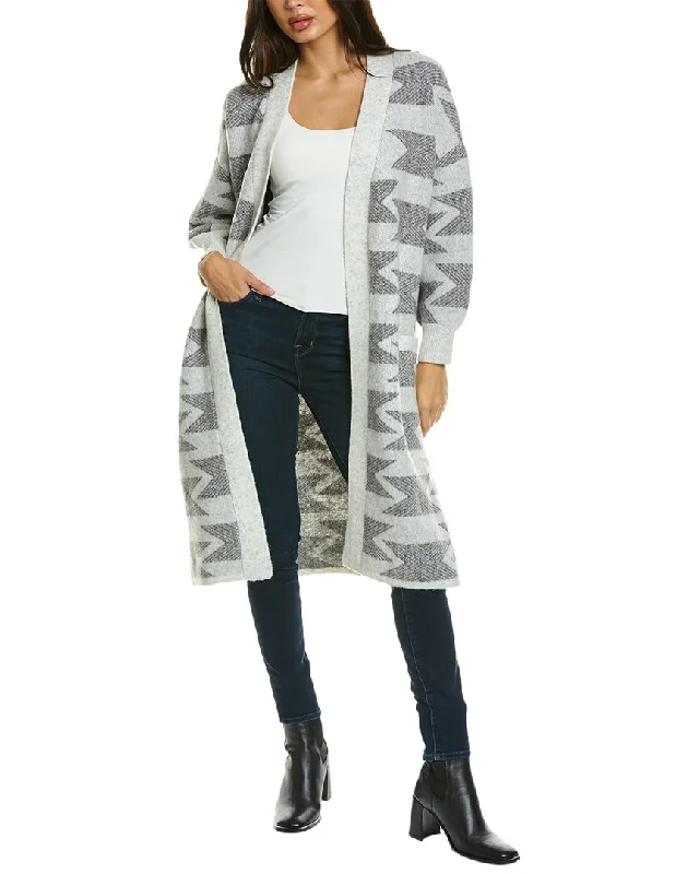 Flannel Patterned Cashmere SweatersRaffi Jacquard Cozy Wool-Blend Coat