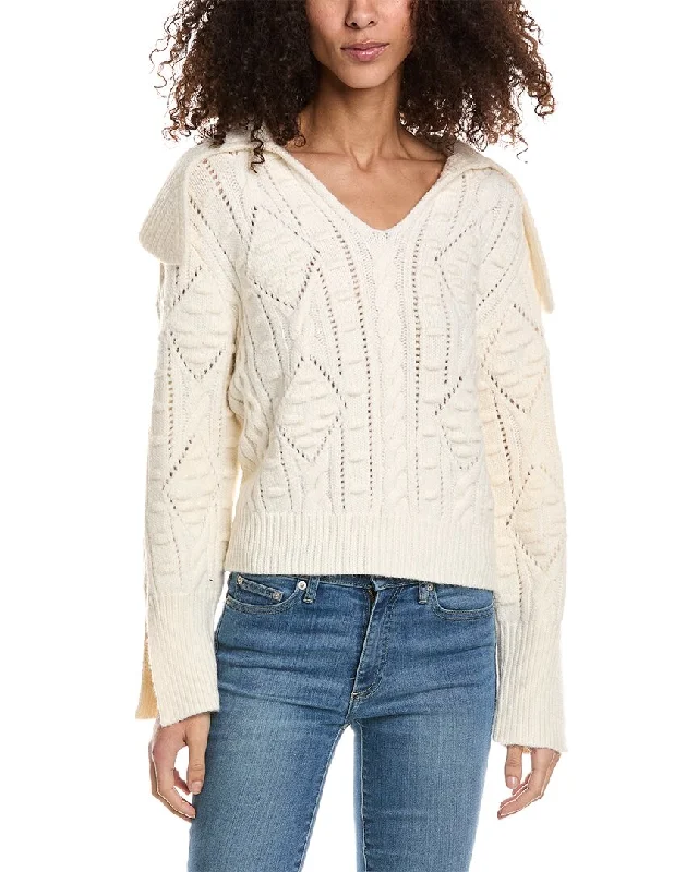 Oversized SweatersSeraphina Johnny Collar Wool-Blend Sweater