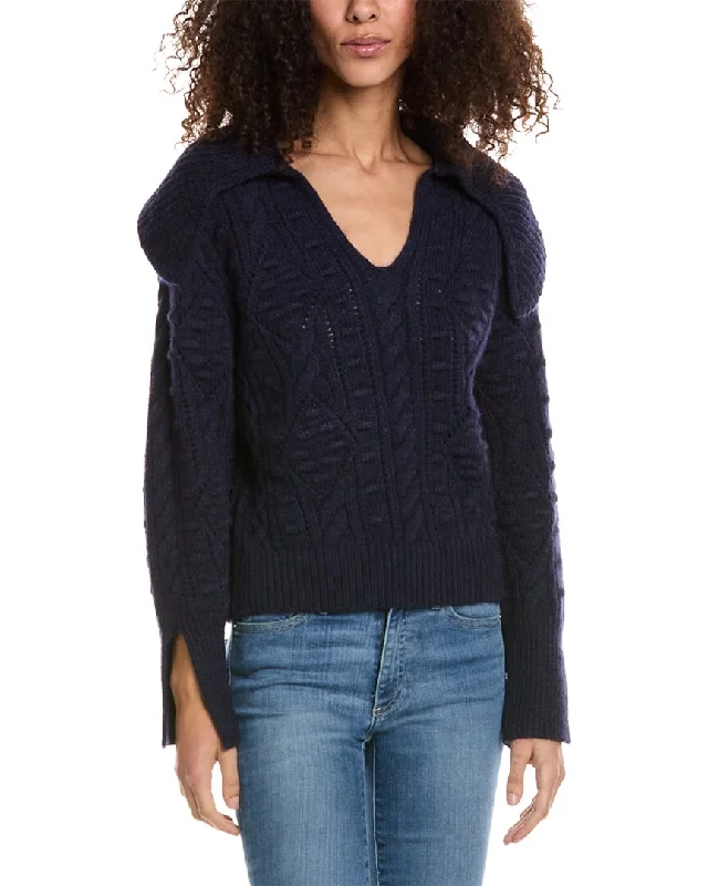 Knitted SweatersSeraphina Johnny Collar Wool-Blend Sweater