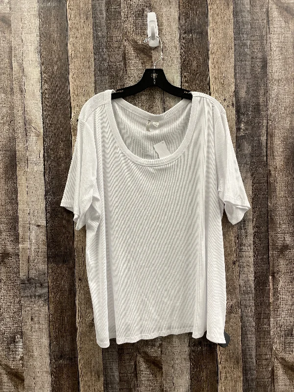 women's tops for date nightsTop Short Sleeve Basic By Cato In White, Size: 3x