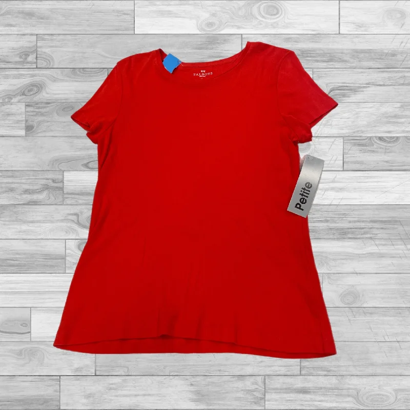 women's tops for those who want to make a bold fashion statement with their choice of topsTop Short Sleeve Basic By Talbots In Red, Size: Petite  Medium