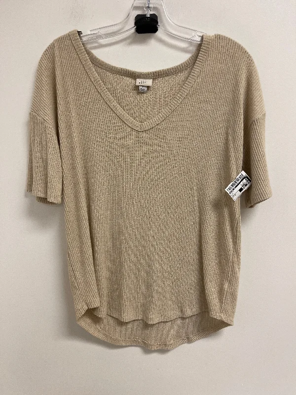 women's tops for those who prefer classic over trendy stylesTop Short Sleeve By A New Day In Tan, Size: S