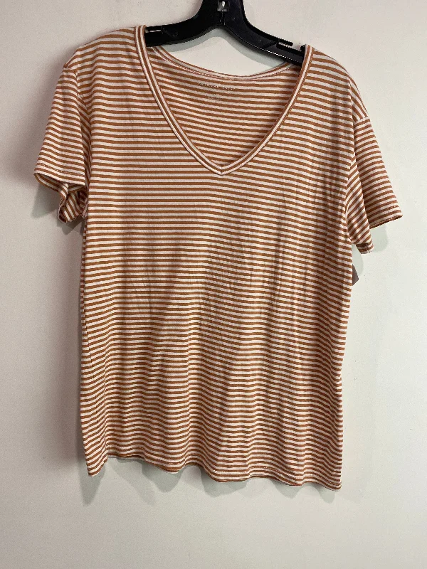 women's tops for minimalist aestheticsTop Short Sleeve By American Eagle In Brown, Size: L