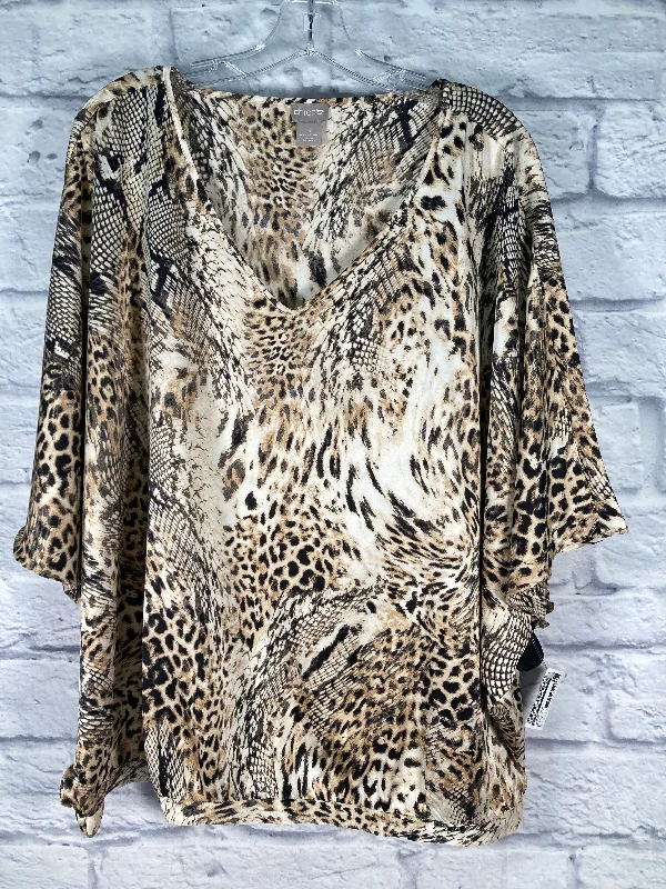 women's tops for those who want to stay updated with the latest fashion trendsTop Short Sleeve By Chicos In Animal Print, Size: Xl