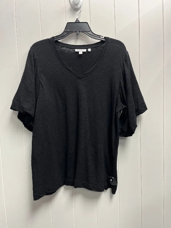 women's tops in solid colorsTop Short Sleeve By Chicos In Black, Size: Xl