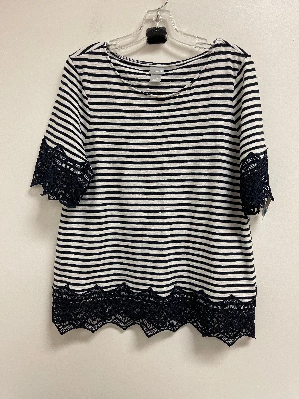 women's tops for those who want to create outfits that are both unique and memorableTop Short Sleeve By Chicos In Navy, Size: L