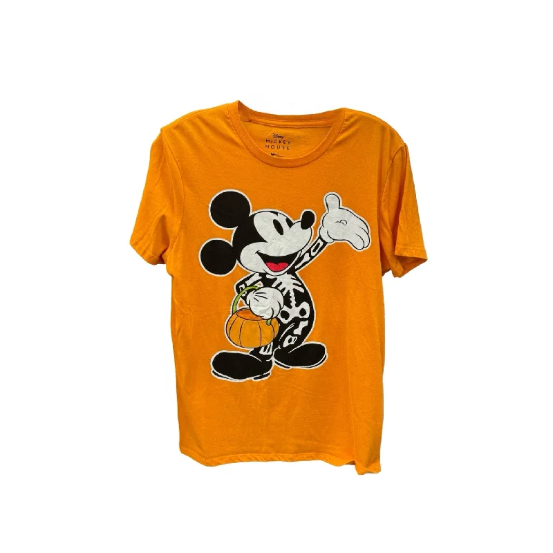 women's tops for those who love to dress up their casual looks with stylish topsTop Short Sleeve By Disney Store In Orange, Size: M