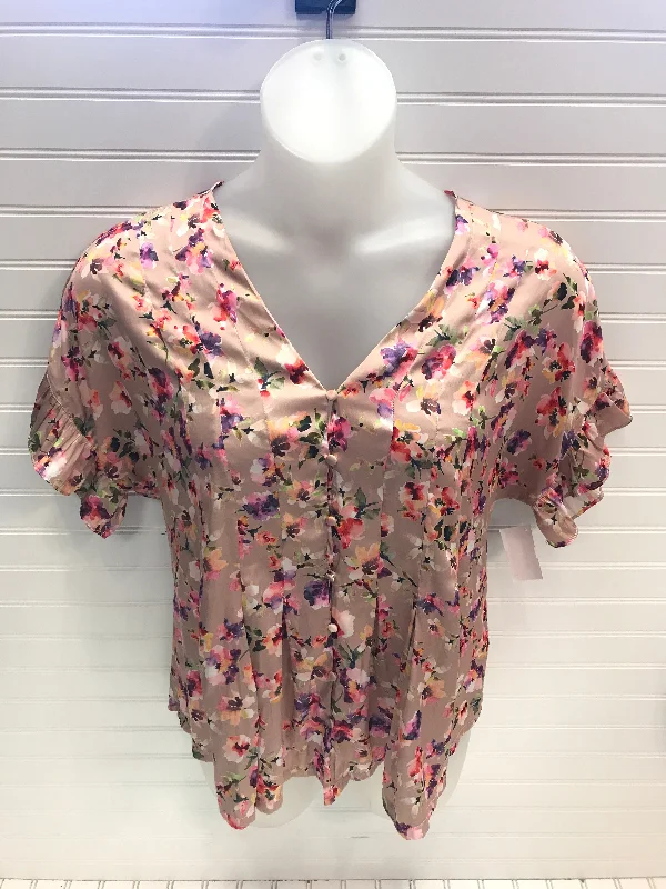 women's tops for relaxed weekendsTop Short Sleeve By Dolan Left Coast In Floral Print, Size: L