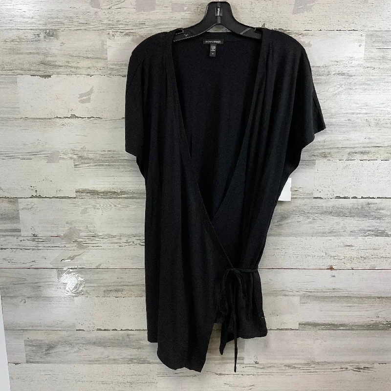 women's tops with spaghetti straps and deep V-necksTop Short Sleeve By Eileen Fisher In Black, Size: 2x