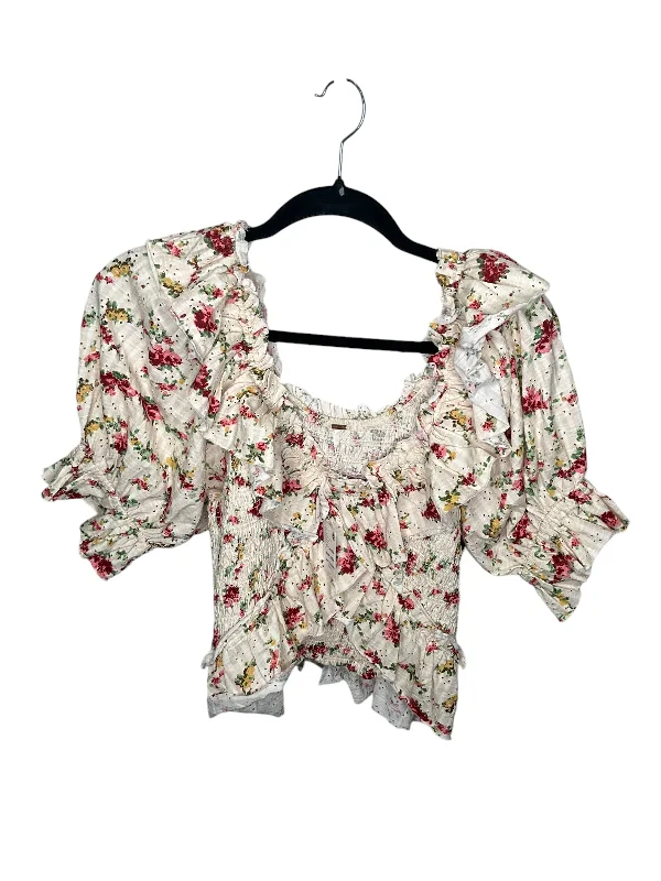 women's tops for those who refuse to compromise on styleTop Short Sleeve By Free People In Floral Print, Size: L