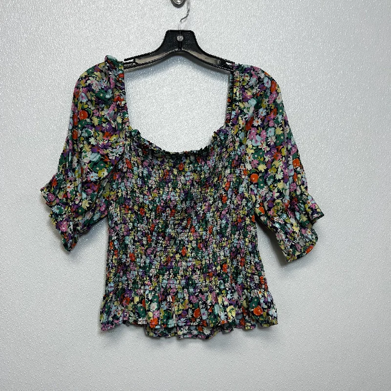 women's tops with sleeveless designsTop Short Sleeve By Gap O In Floral, Size: L