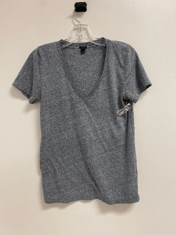 women's tops with built-in brasTop Short Sleeve By J. Crew In Grey, Size: S