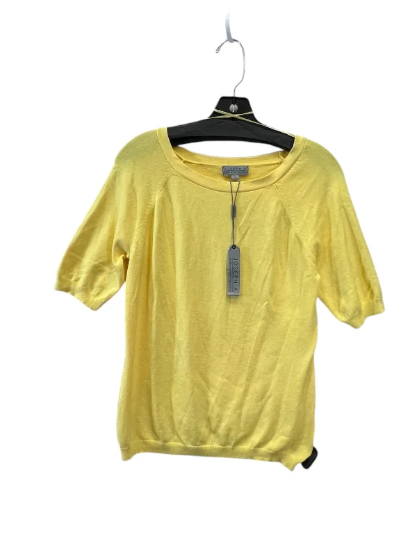 luxury women's topsTop Short Sleeve By Joseph A. In Yellow, Size: L