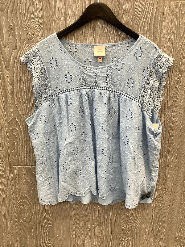 women's tops for those who want to invest in timeless piecesTop Short Sleeve By Knox Rose In Blue, Size: 2x