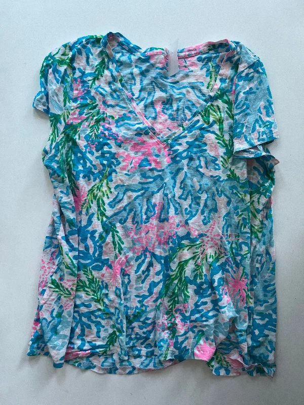 women's tops for those who love to shop for unique findsTop Short Sleeve By Lilly Pulitzer In Multi-colored, Size: L