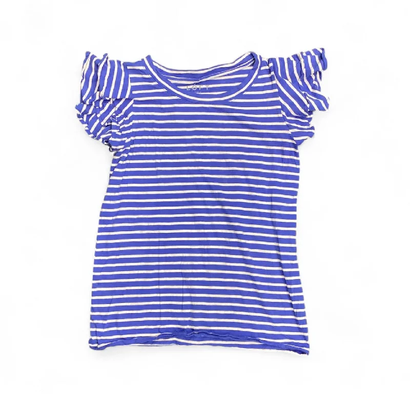 women's tops with asymmetrical designsTop Short Sleeve By Loft In Blue, Size: Xs