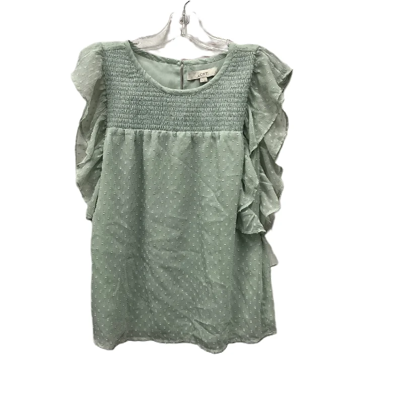 women's tops for smart casual looksTop Short Sleeve By Loft In Green, Size: M