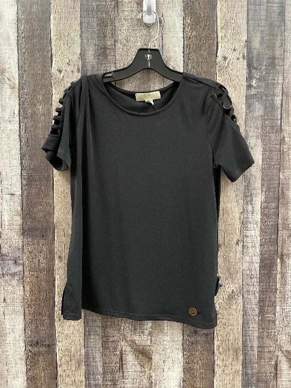 women's tops with sleeveless designsTop Short Sleeve By Michael By Michael Kors In Black, Size: M