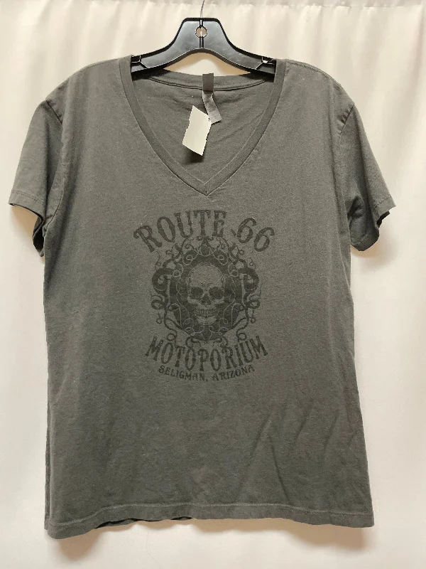 women's tops for those who want to add a touch of sophistication to their casual attireTop Short Sleeve By Next Level In Grey, Size: L