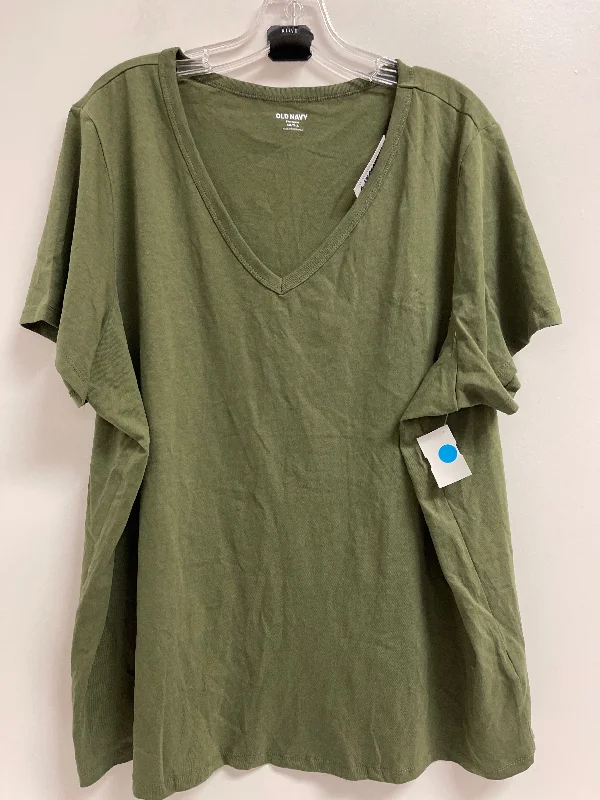 women's tops for summer festivalsTop Short Sleeve By Old Navy In Green, Size: 2x