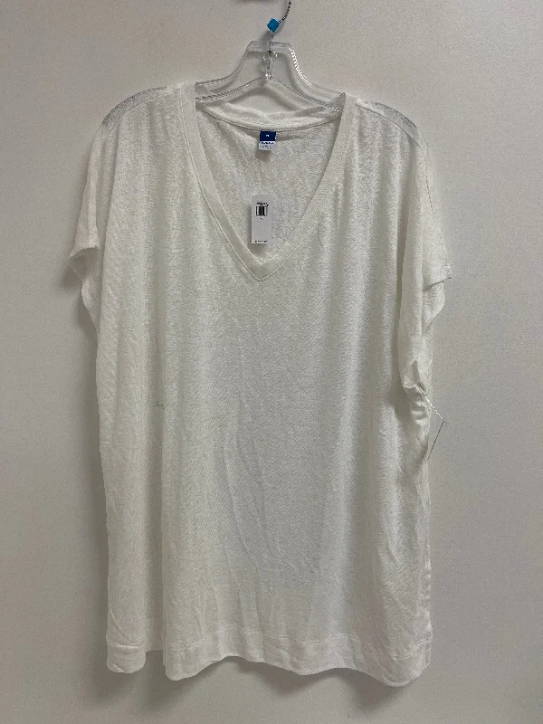 women's tops for those who appreciate subtle and muted tonesTop Short Sleeve By Old Navy In White, Size: Xl