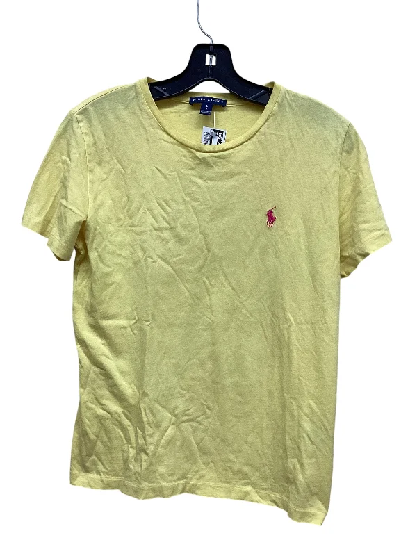 women's tops for those who want to stay warm and stylish during colder weatherTop Short Sleeve By Polo Ralph Lauren In Yellow, Size: L