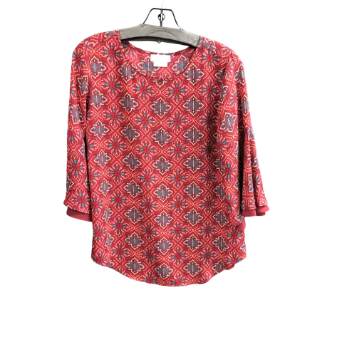 women's tops for those who prefer classic over trendy stylesTop Short Sleeve By Van Heusen In Red, Size: Xs