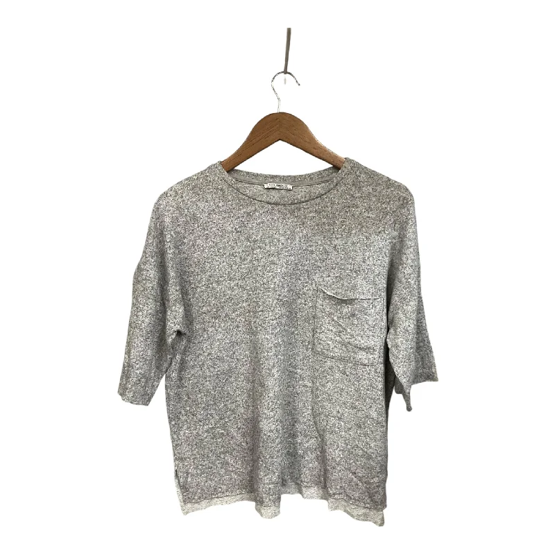 women's tops for those who refuse to compromise on styleTop Short Sleeve By Zara In Grey, Size: S