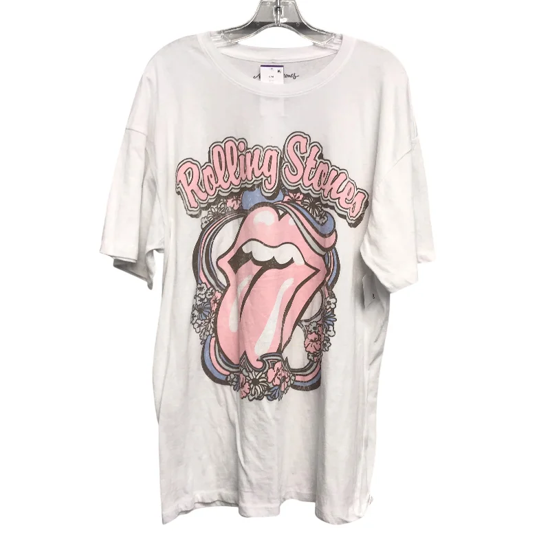 women's tops for picnics in the parkT-Shirt Dress Ss By The Rolling Stones In White, Size:S